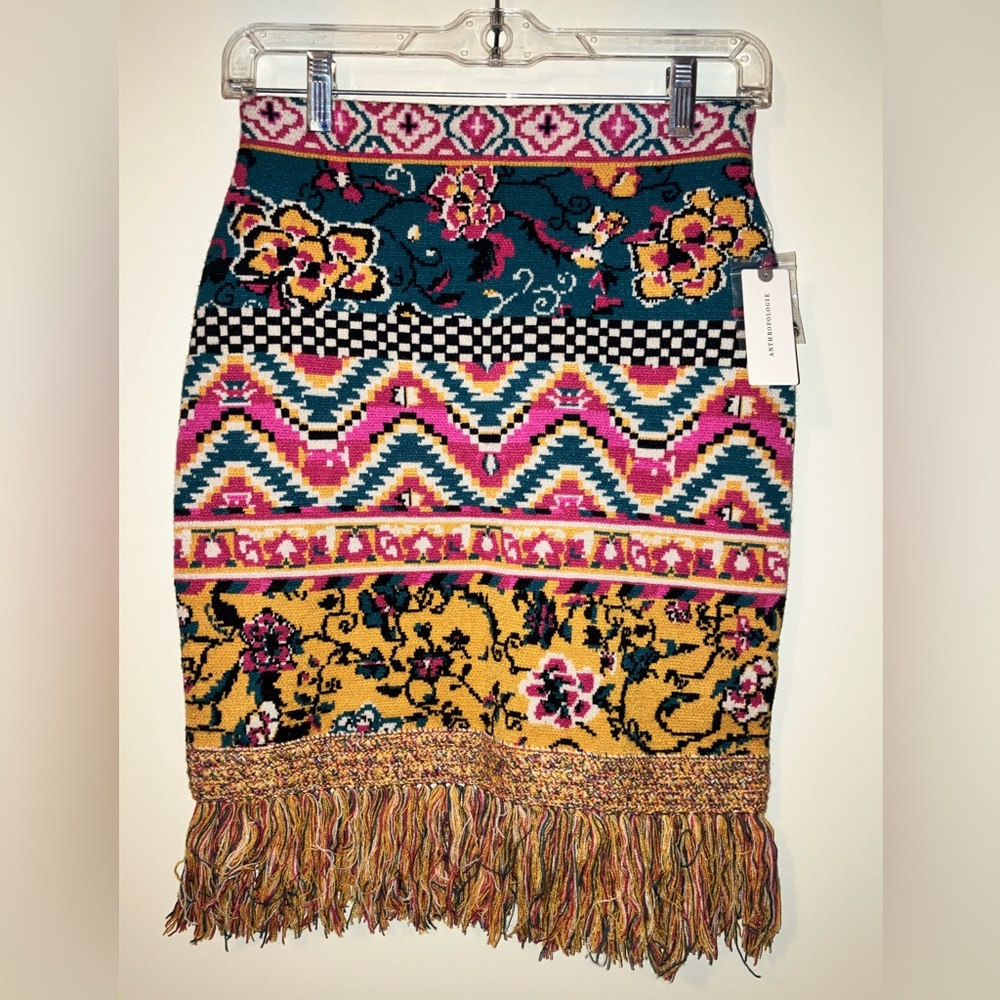 Anthropologie NWT Multicolor Knit Pencil Skirt